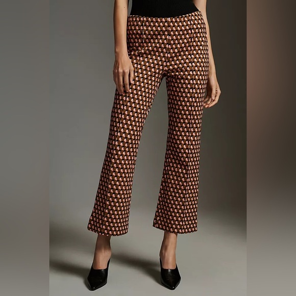 Maeve Pants - (B3) Maeve The Margot Brown Pink Anthropologie Free Kick-Flare Cropped Pants 1X
